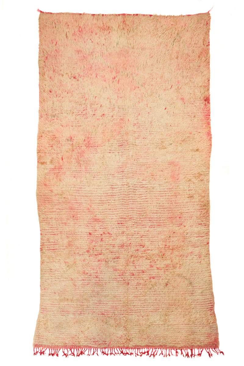 Peach + Coral Vintage Boujaad Moroccan Rug 8&#39;3&quot; x 4&#39;7&quot;
