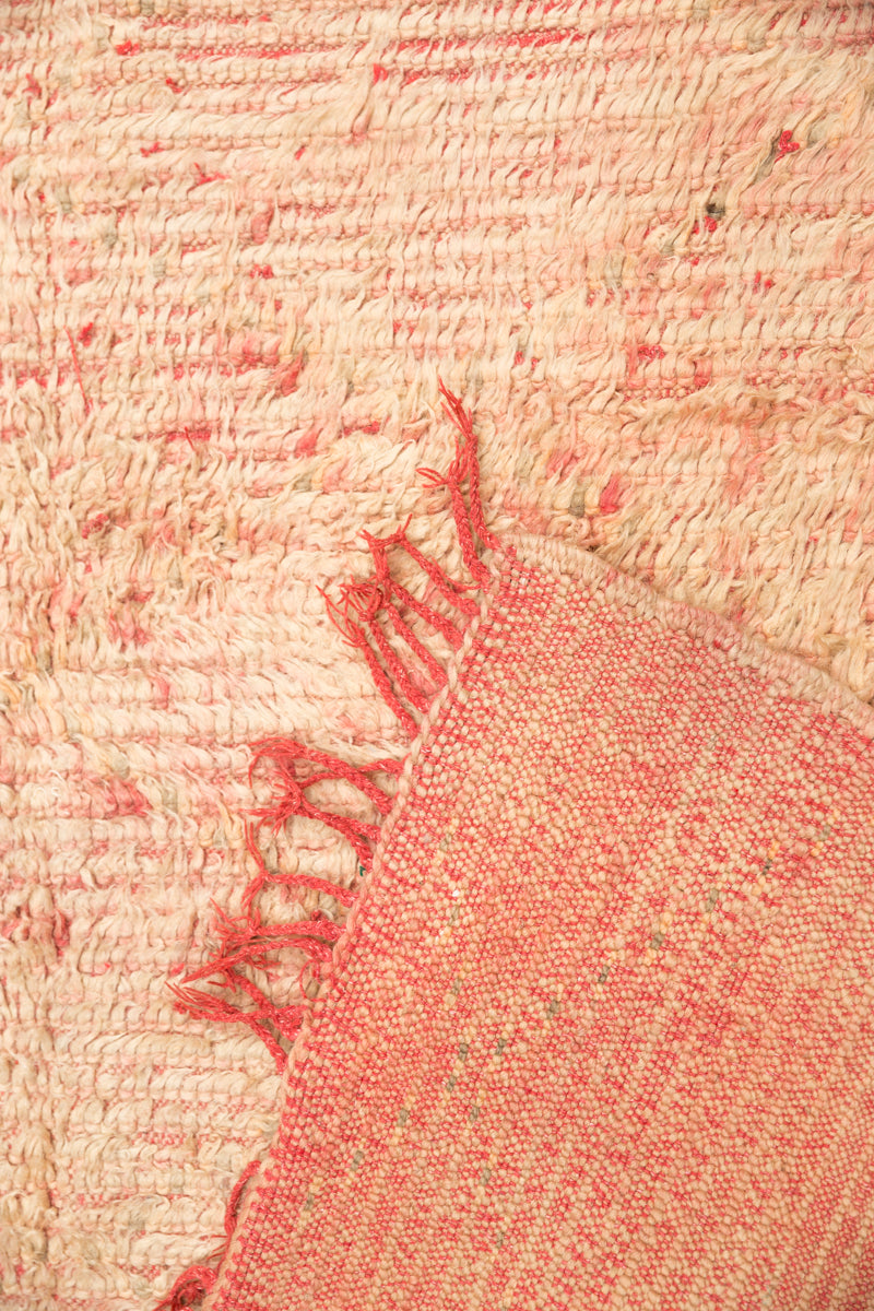 Peach + Coral Vintage Boujaad Moroccan Rug 8&#39;3&quot; x 4&#39;7&quot;