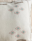 White Moroccan Sabra Lumbar Pillow - 23