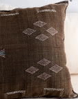 Dark Chocolate Brown Moroccan Sabra Lumbar Pillow - 25