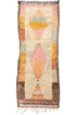 SPRING BREAK - Pastel Diamond Vintage Boujaad Moroccan Runner Rug - 7'10" x 3'