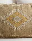 Beige and Gold Moroccan Sabra Lumbar Pillow - 29