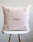 Light Pink Embroidered Moroccan "Sabra Cactus Silk" Pillow - 43