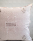 Light Pink Embroidered Moroccan "Sabra Cactus Silk" Pillow - 43