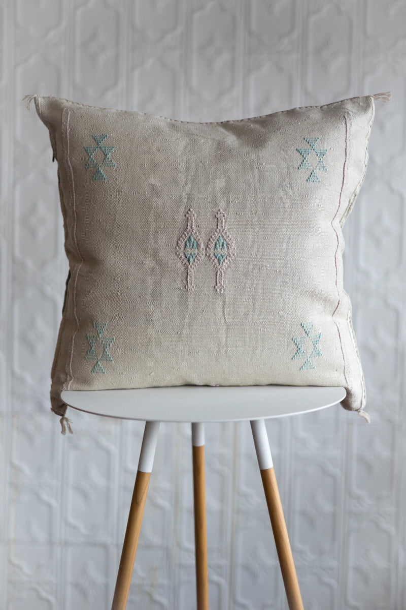 Stone Handmade Moroccan "Sabra Cactus Silk" Pillow - 57