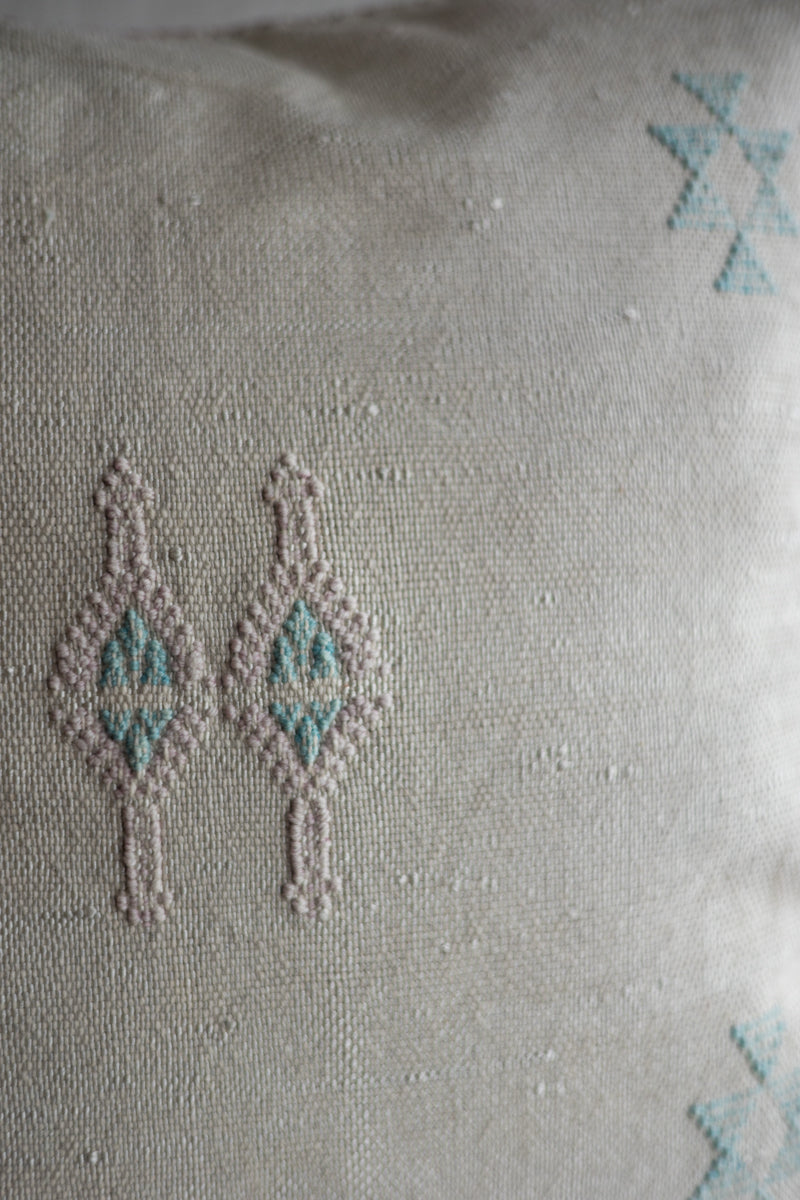 Stone Handmade Moroccan &quot;Sabra Cactus Silk&quot; Pillow - 57