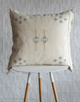 Light Buttercream Handmade Moroccan "Sabra Cactus Silk" Pillow - 58