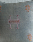 Denim Blue-Grey Moroccan Sabra Cactus Silk Pillow - 89