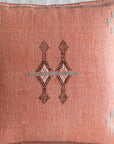 Coral Moroccan Sabra Cactus Silk Pillow - 145