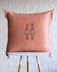 Coral Moroccan Sabra Cactus Silk Pillow - 145