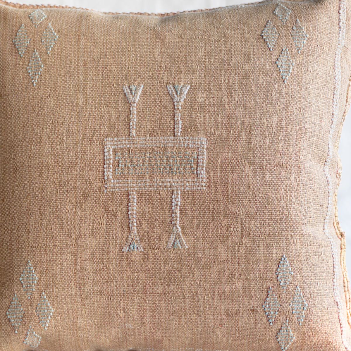 Light Terracotta Moroccan Sabra Cactus Silk Pillow - 147