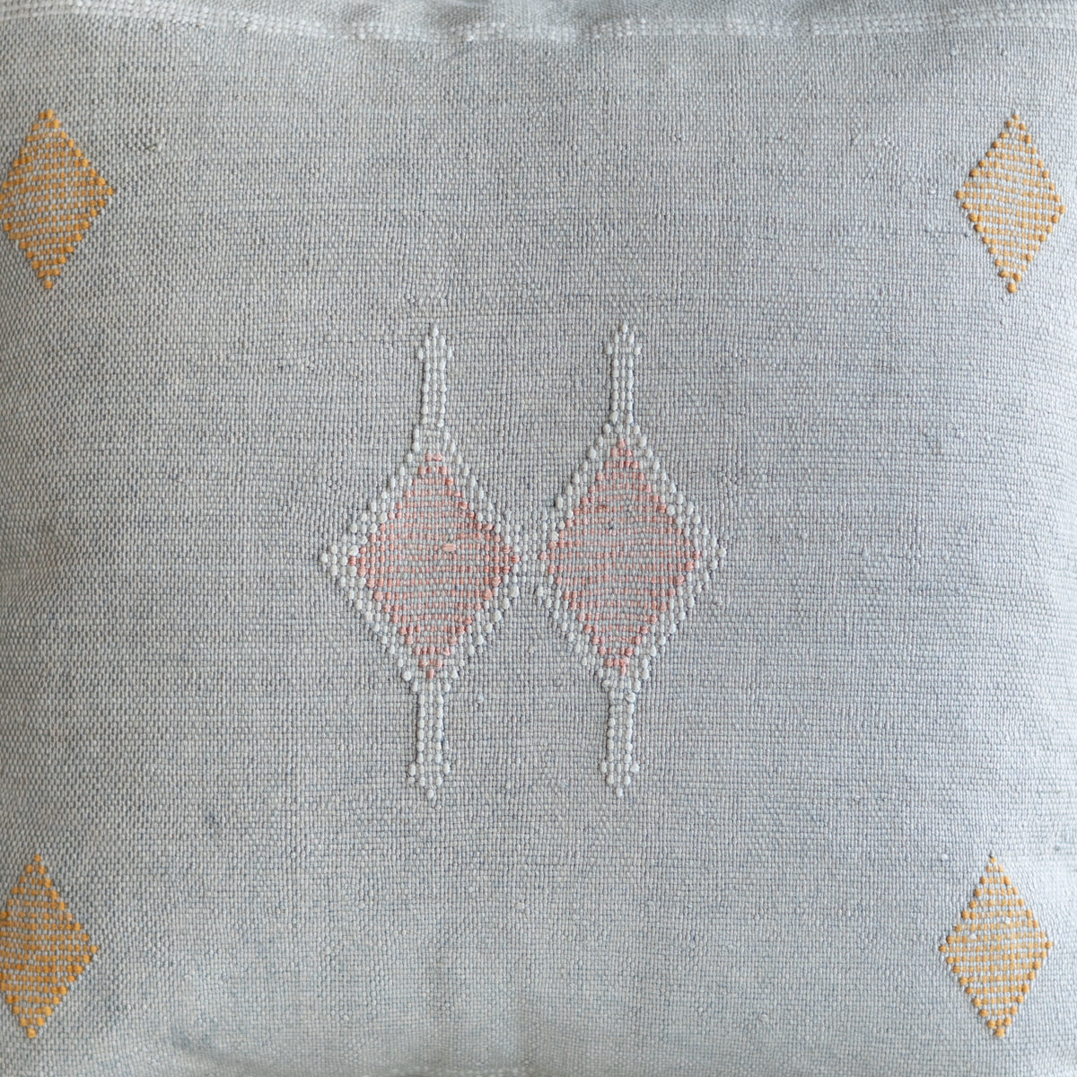 Light Grey Moroccan Sabra Cactus Silk Pillow - 150