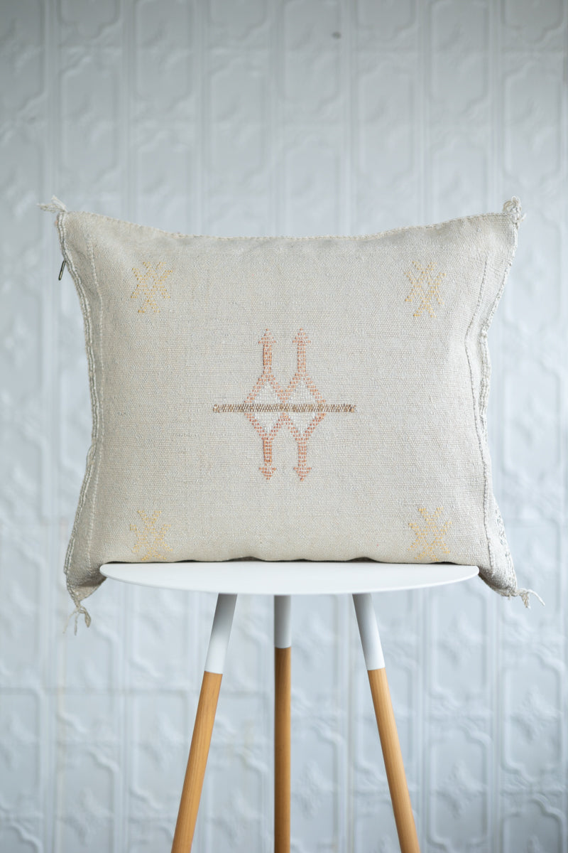 Linen Color Moroccan Sabra Cactus Silk Pillow - 165