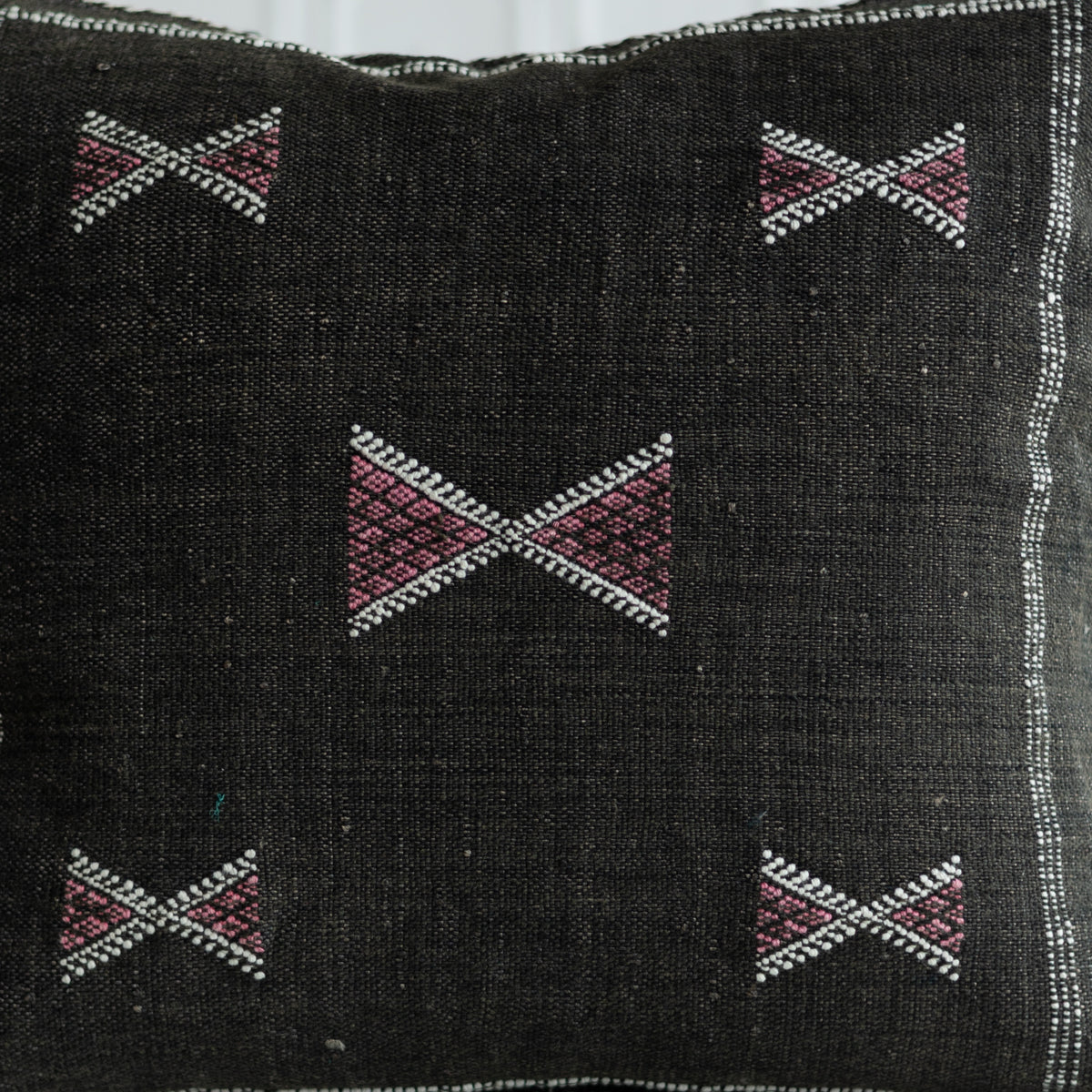 Espresso Brown Moroccan Sabra Cactus Silk Pillow - 97