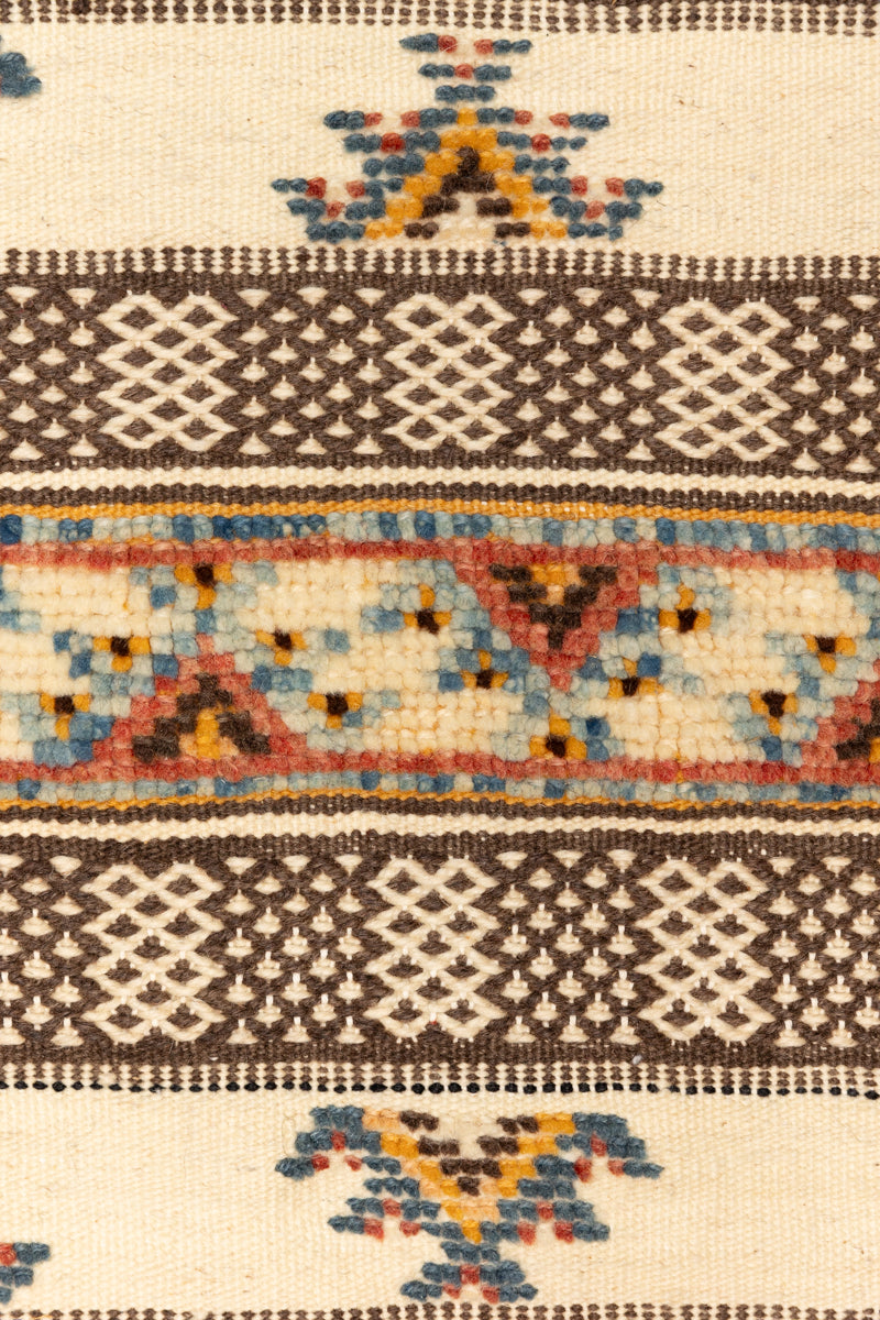 Detail of All Natural Wool + Dues Glaoui Moroccan Wool Runner Rug 