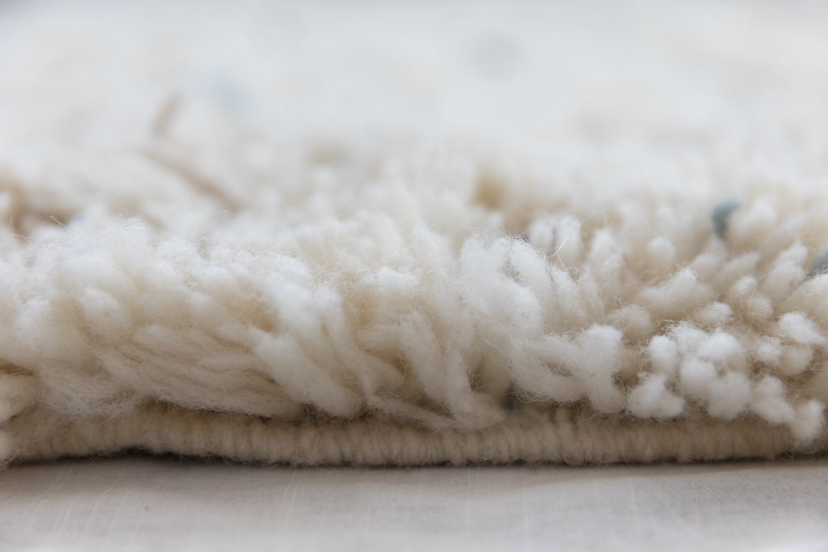 Mini Shag Rug Mini Reversible Shag Moroccan Wool Rug - Blue & Grey Speckle - 2x3 ft ...