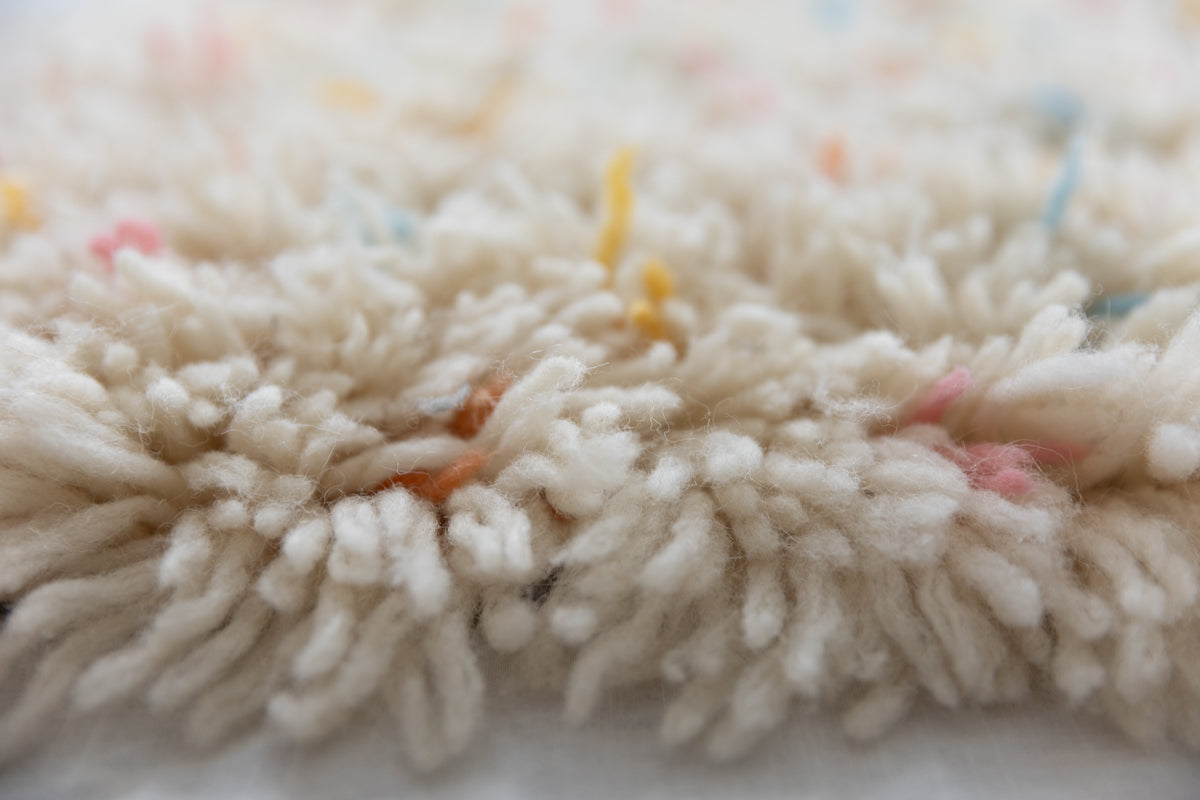 Mini Shag Rug Mini Reversible Shag Moroccan Wool Rug - Multi-color Speckle - 2x3 ft ...