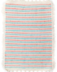 Mini Reversible Shag Moroccan Wool Rug - Blue & Coral - 2x3 ft