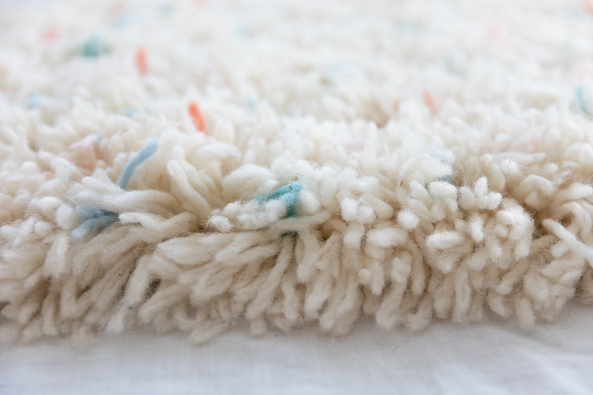 Mini Shag Rug Mini Reversible Shag Moroccan Wool Rug - Blue & Coral - 2x3 ft – OUIVE