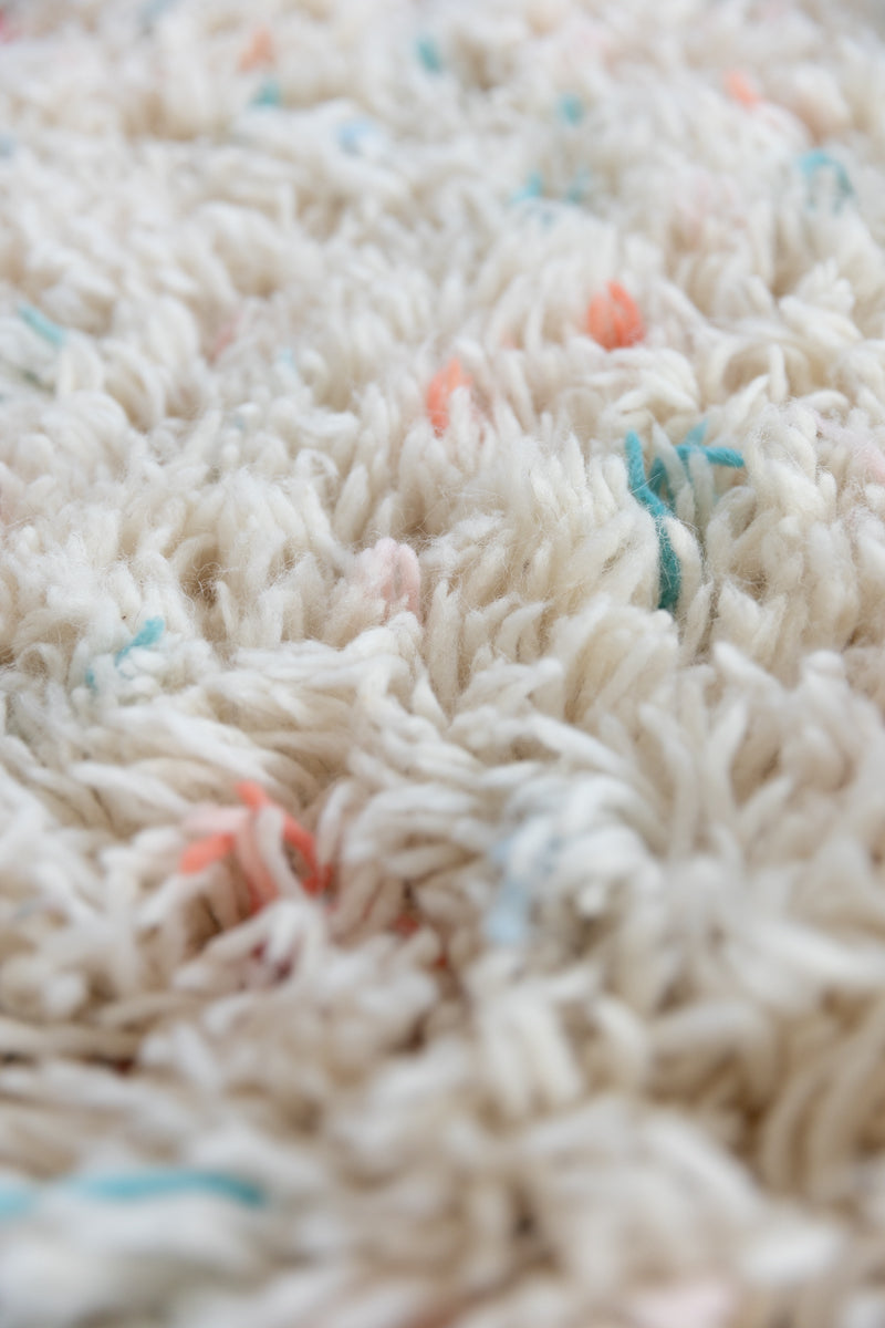 Mini Shag Rug Mini Reversible Shag Moroccan Wool Rug - Blue & Coral - 2x3 ft – OUIVE