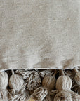 Moroccan Pom Pom Throw Blanket - Taupe