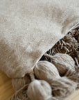 Moroccan Pom Pom Throw Blanket - Taupe