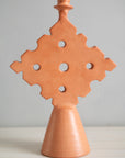 Chabi Chic Terracotta Orange Diamond Tadelakt Candle Holder - Available in 2 sizes