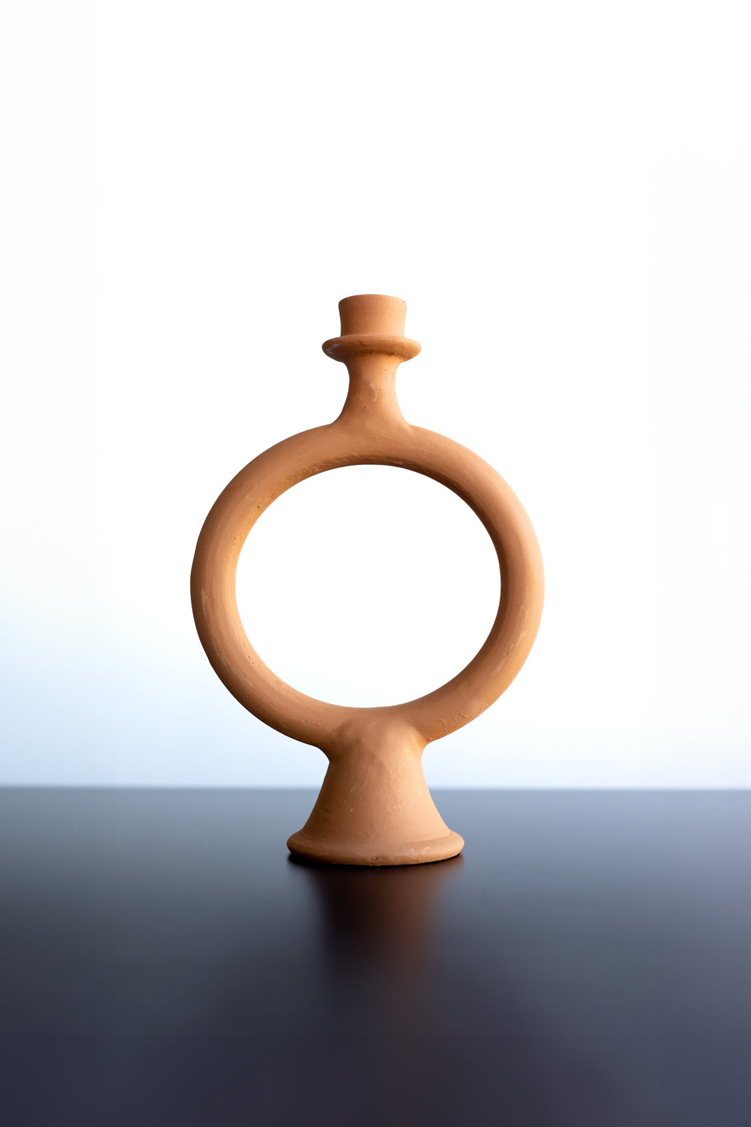 Raw Terracotta Clay Ring Candlestick - Chabi Chic