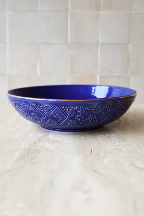 Chabi Chic Majorelle Blue Empreinte Serving Bowl