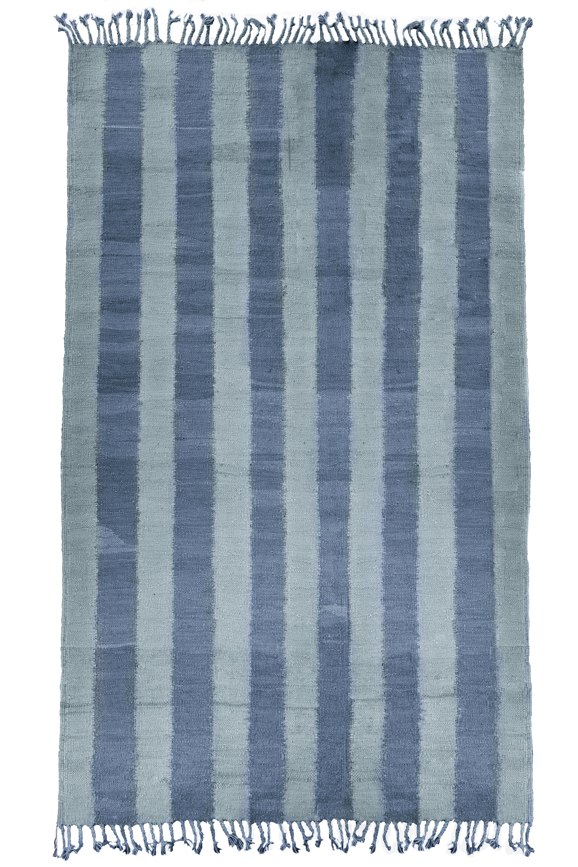 Striped Flatweave Moroccan Kilim Rug (Made-to-order) - Indigo