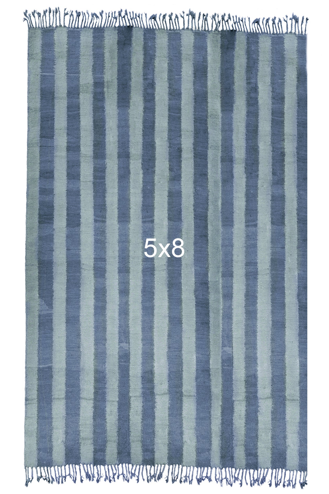 Striped Flatweave Moroccan Kilim Rug (Made-to-order) - Indigo