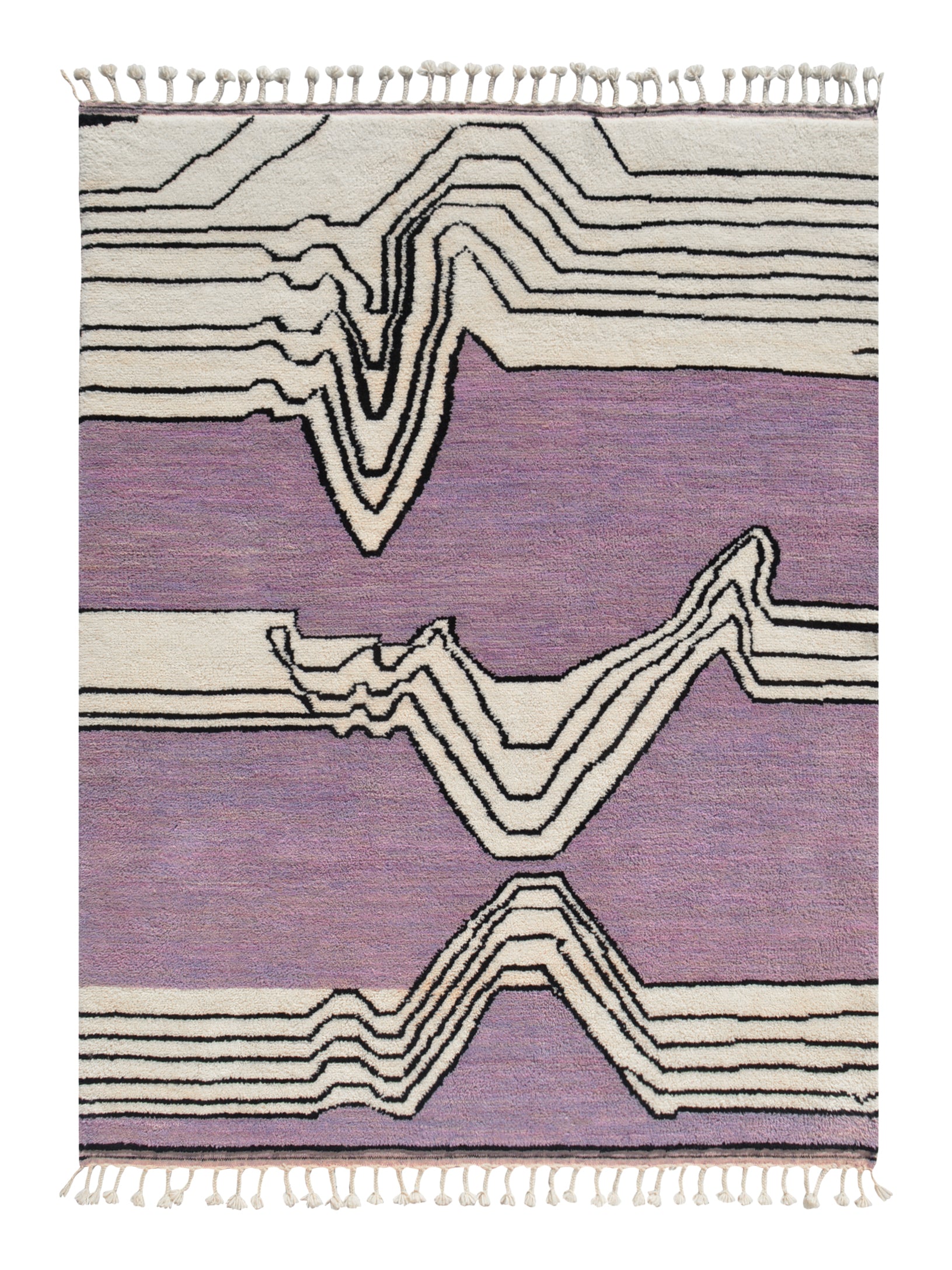 SUNSCAPE Made-to-order Moroccan Wool Area Rug - Lavender