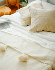 Terra Cotta Orange Embroidered Moroccan "Sabra Cactus Silk" Pillow - 65