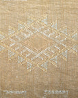 Beige Embroidered Moroccan "Sabra Cactus Silk" Lumbar Pillow - 13