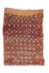 Peach with Dark Lattice Vintage Beni Mguild Moroccan Rug - 7'6" x 5'2"