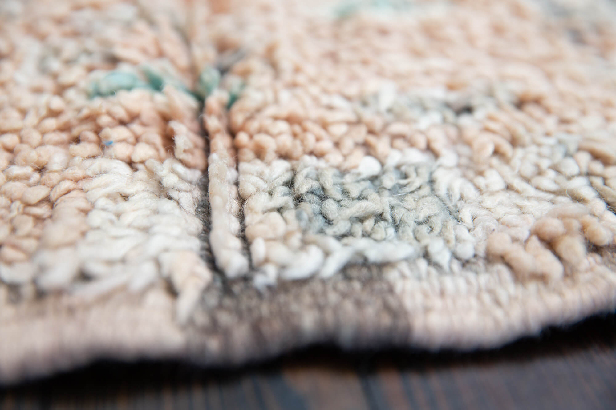 detail of wool vintage rug low pile