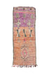 Peach & Purple Vintage Moroccan Runner Rug - 7'4" x 3'