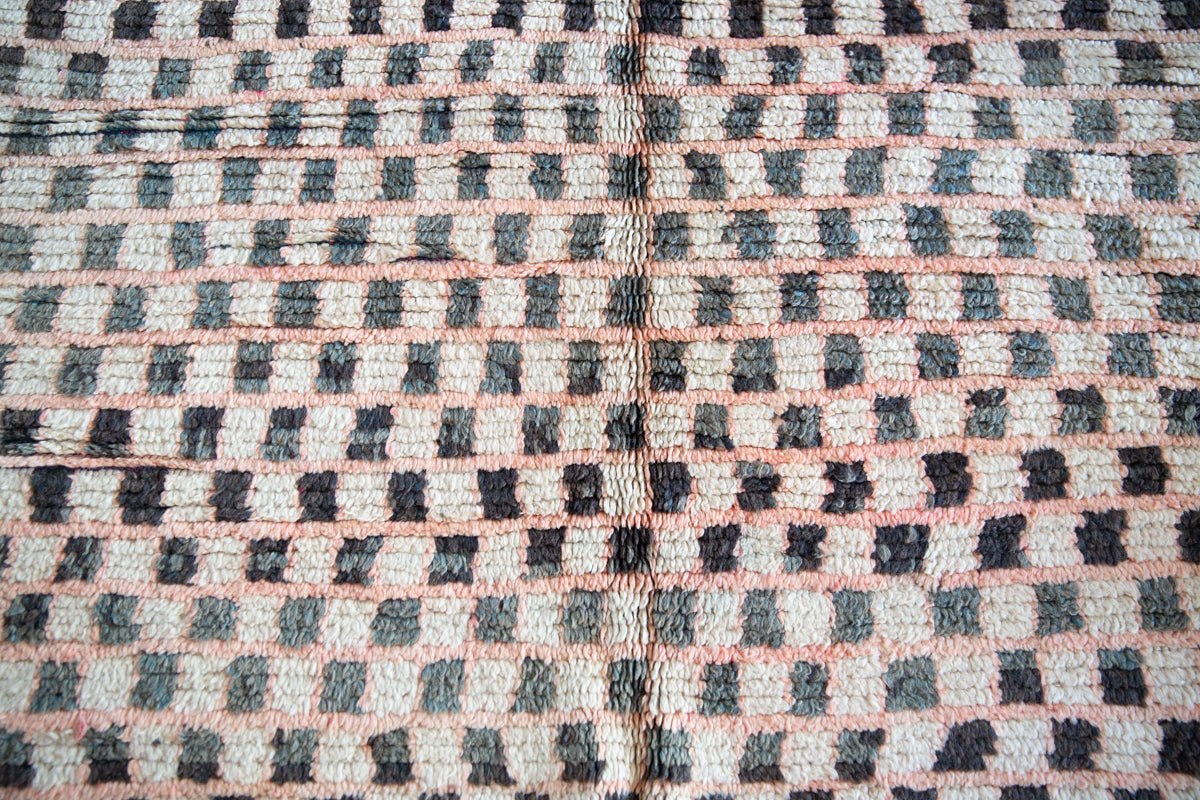 Checkerboard Vintage Boujaad Moroccan Rug - 7&#39;3&quot; x 5&#39;4&quot;