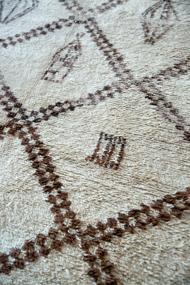 All Natural Dye-Free Vintage Marmoucha Moroccan Rug - 9&#39;5&quot; x 5&#39;8&quot;