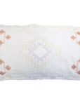 Linen Color Embroidered Moroccan "Sabra Cactus Silk" Lumbar Pillow - 17