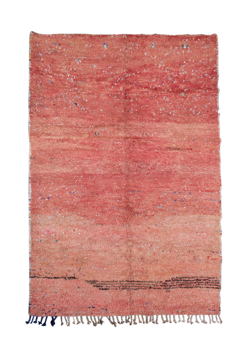 FUNFETTI - Vintage Salmon Beni Mguild Moroccan Rug 7&#39;3&quot; x 5&#39;3&quot;