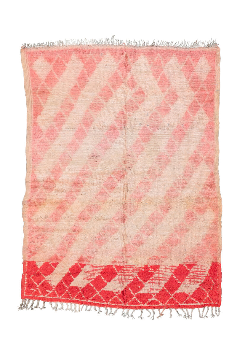 Salmon Stripe Vintage Moroccan Rug