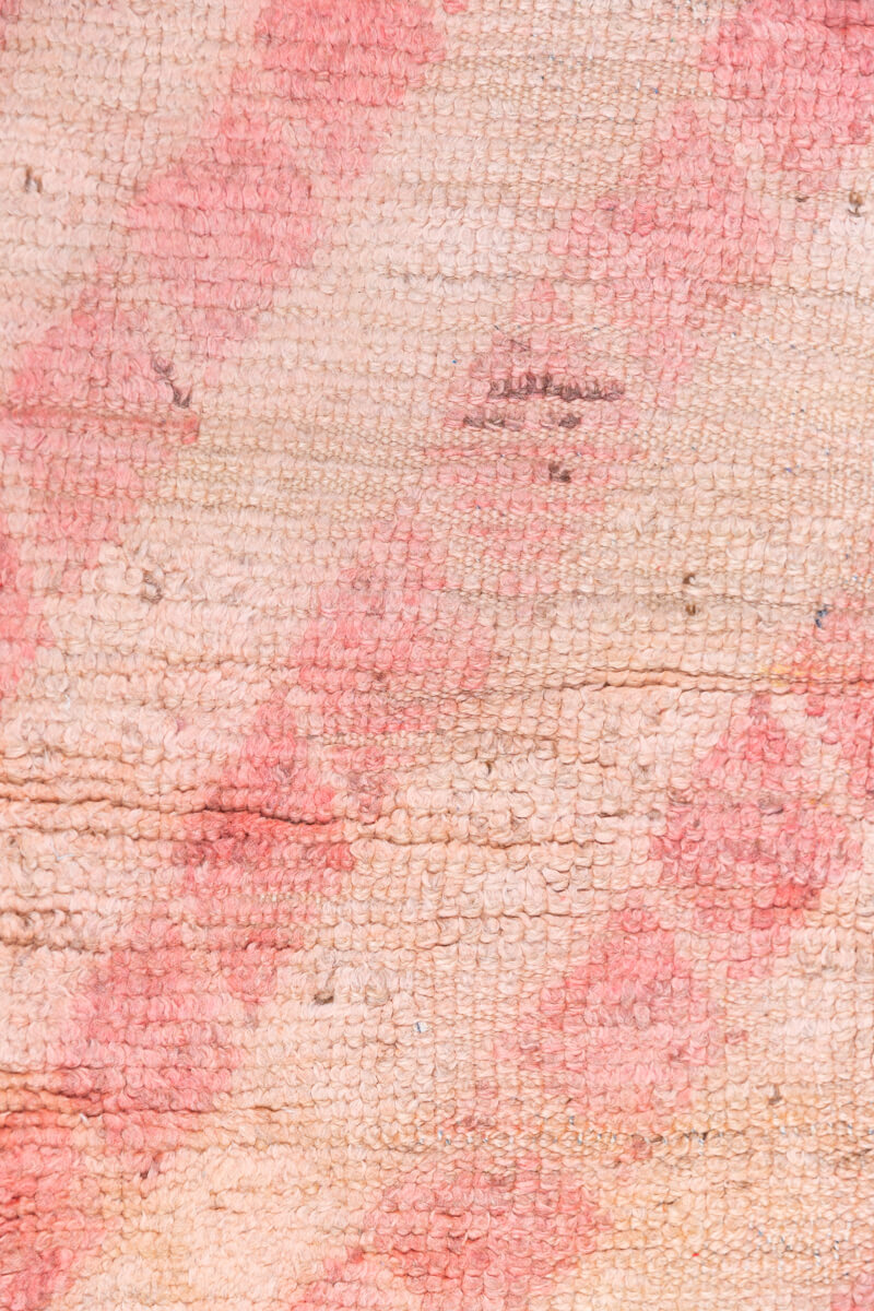 Salmon Pink Stripe Vintage Moroccan Rug - 5&#39;7&quot; x 3&#39;11&quot;
