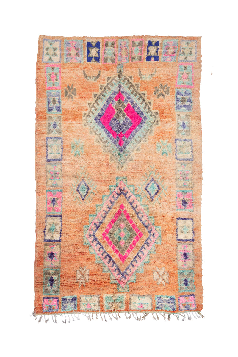 Peach Vintage Zemmour Moroccan Rug - 11&#39;2 x 6&#39;10