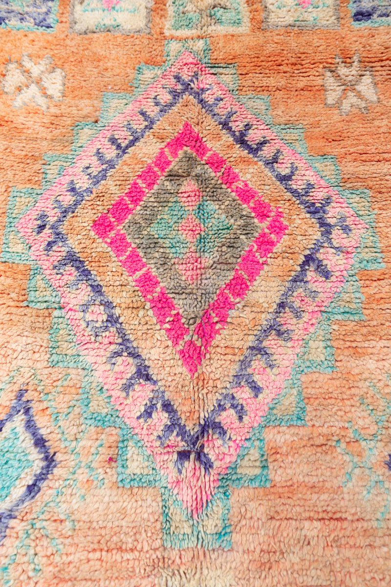 Peach Vintage Zemmour Moroccan Rug - 11&#39;2 x 6&#39;10