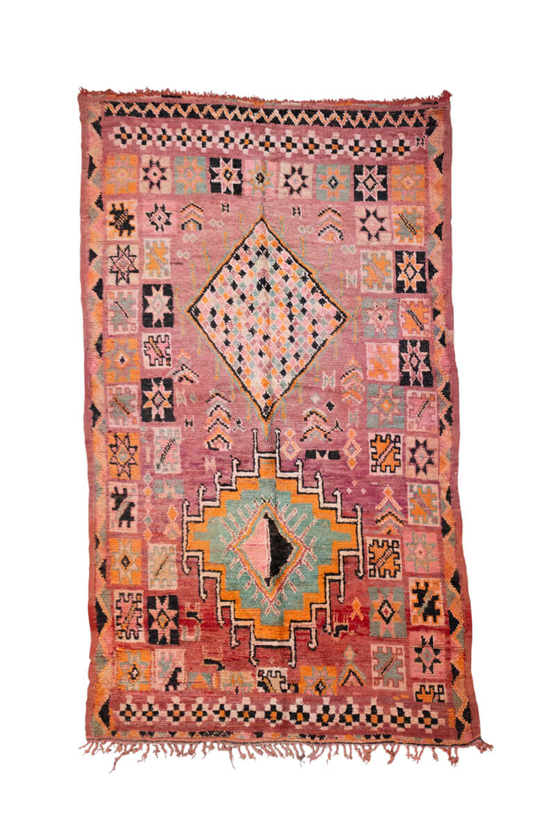 ALCHEMY - Rose Multicolor Vintage Zemmour Moroccan Rug 