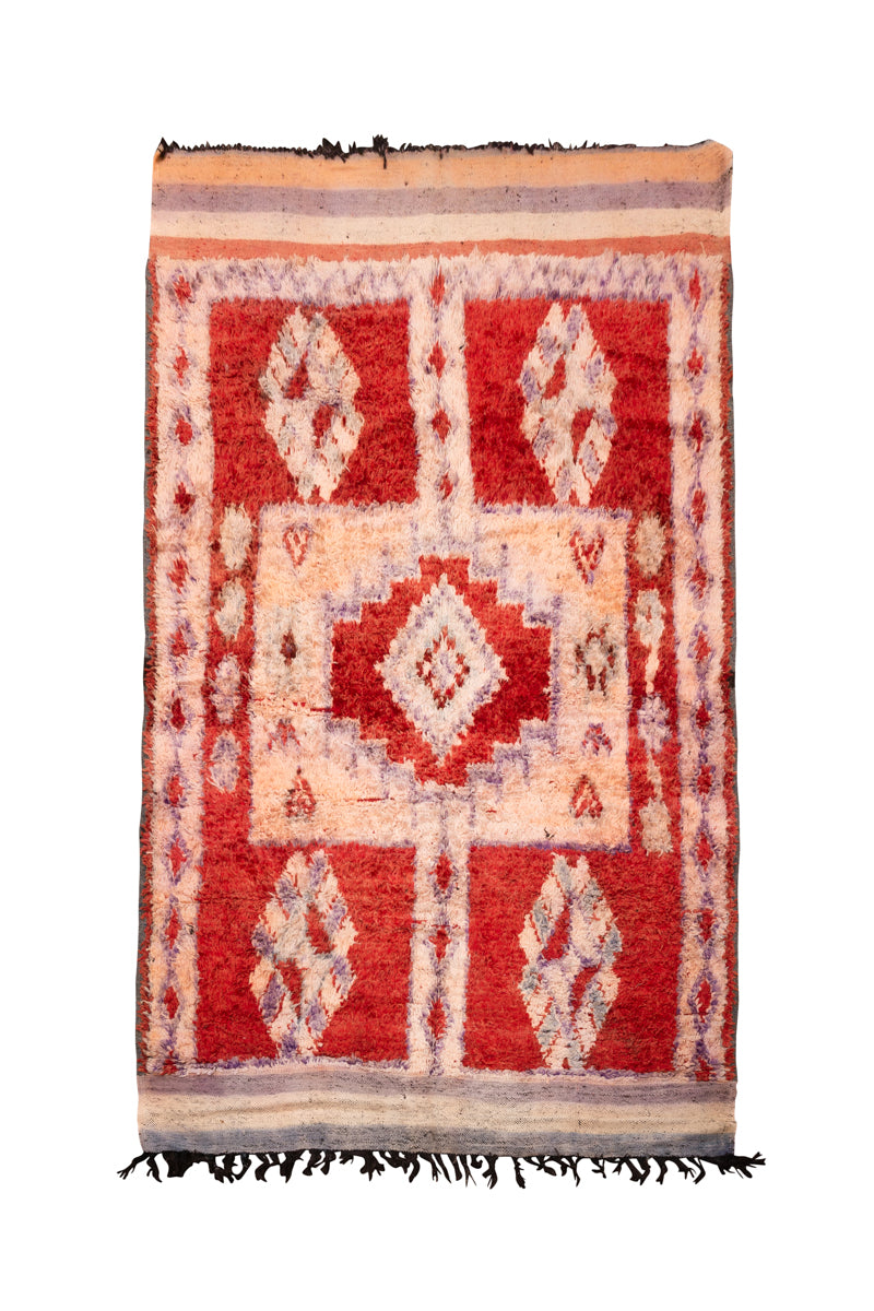ROYAL - Red & Peach Vintage Zemmour Moroccan Rug