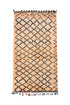 Peach & Black Lattice Vintage Moroccan Rug 8'5 x 4'6
