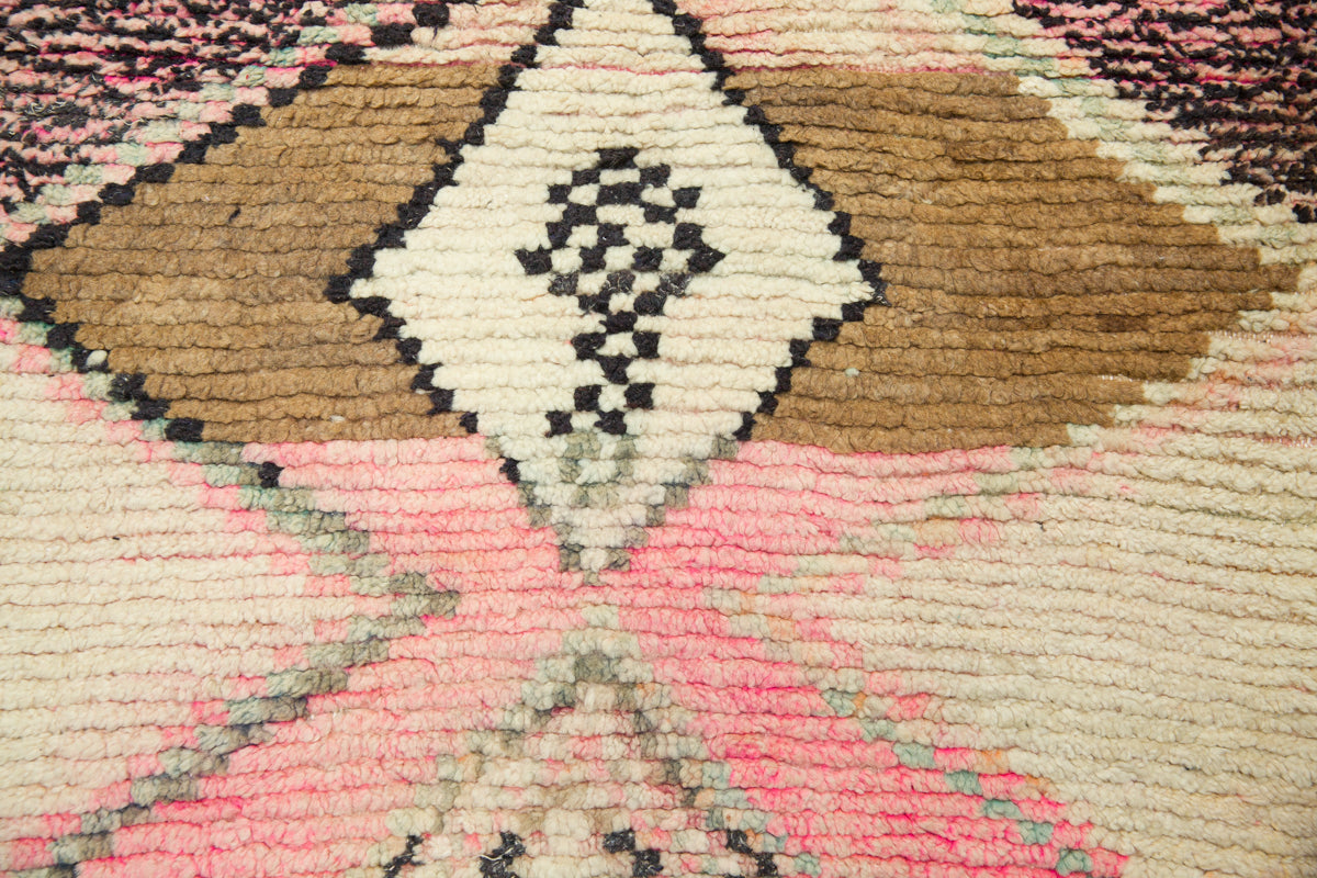Abstract Vintage Vintage Moroccan Runner Rug - 9&#39;7 x 2&#39;9&quot;