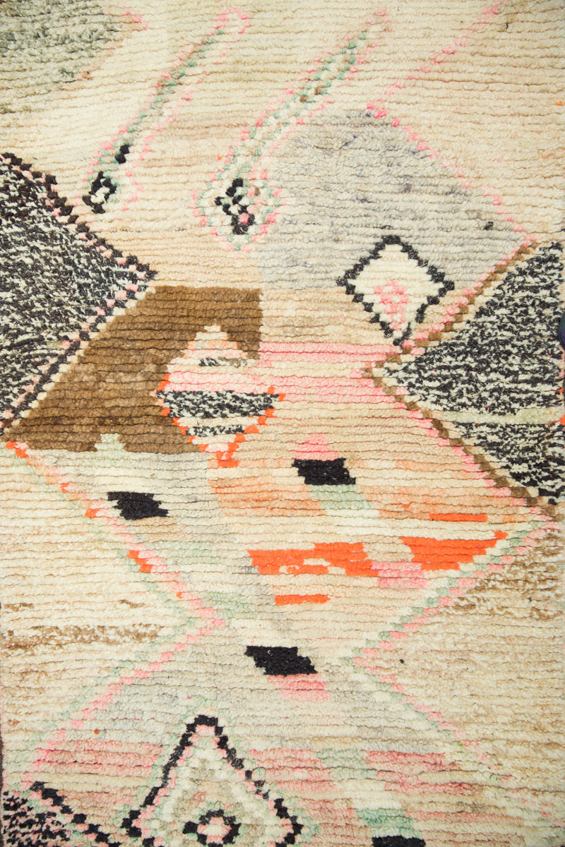 Abstract Vintage Vintage Moroccan Runner Rug - 9&#39;7 x 2&#39;9&quot;